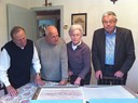 René Minéry, Joseph Haas, Monique Eglin et Henri Hoff dans les locaux du Cercle d'Histoire