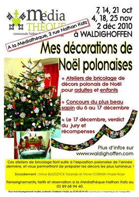 Affiche ateliers décoration de Noël polonaises