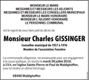 annonce mortuaire décès Charles Gissinger