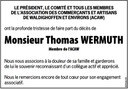 Annonce ACAW Thomas Wermuth