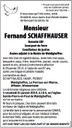 Annonce famille Fernand Schaffhauser
