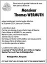 Avis décès Wermuth Thomas