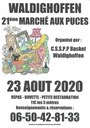 Affiche du 21ème marché aux puces organisé par le basket-club CSSPP Waldighoffen.