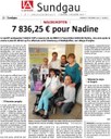 2016/11/04 - L'Alsace - 7836,25 € pour Nadine avec F. Hoff