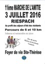 Affiche marche de l'amité Riespach 3 juillet 2016