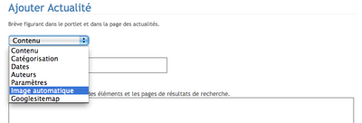 Onglet ajout image auto Actualité