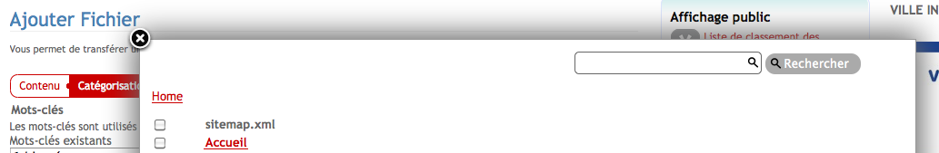 Choix lien corrélé fichier