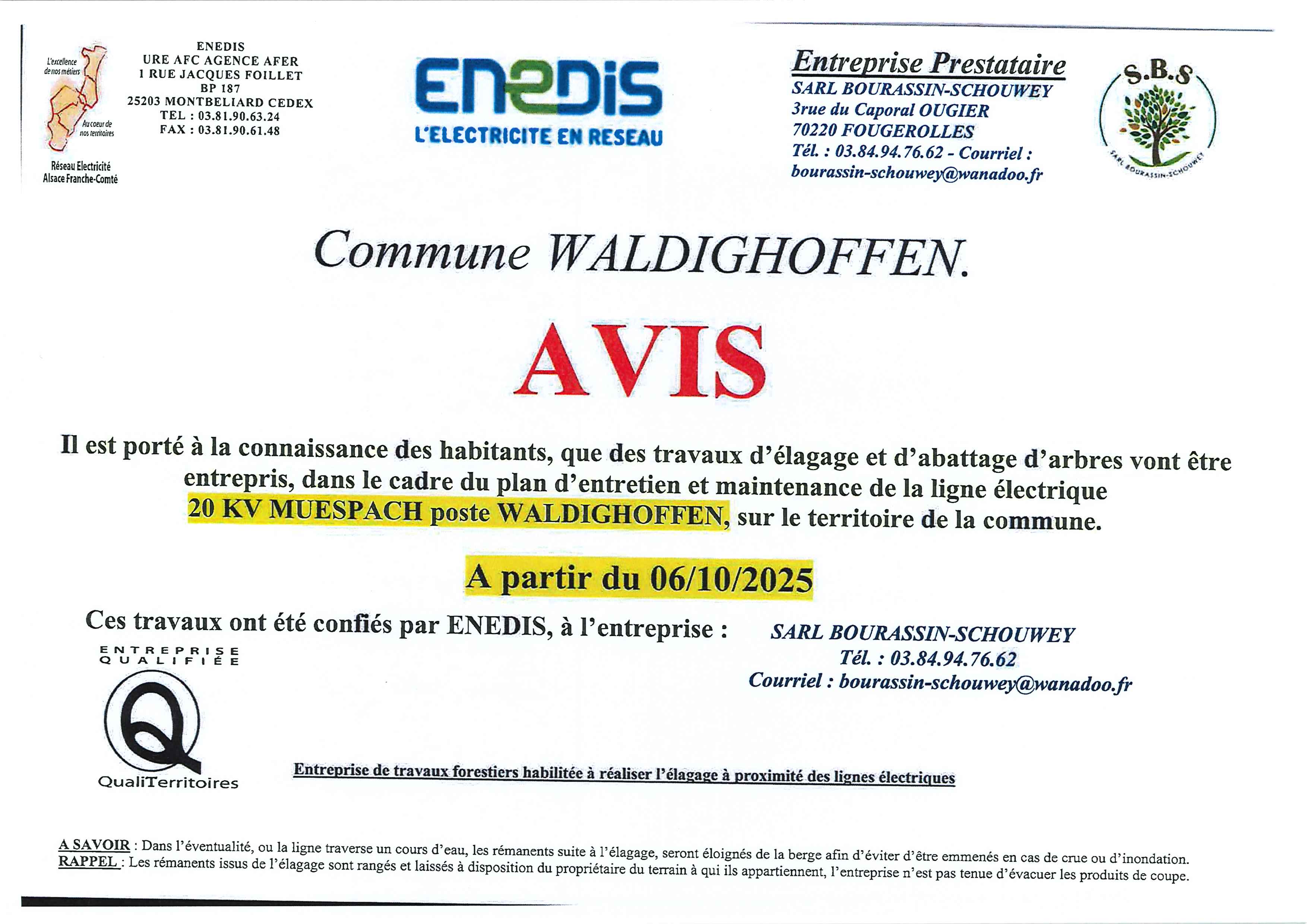 Avis à la population