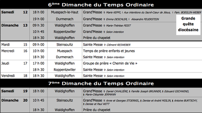 Calendrier Liturgique du 1er au 20 février 2011 - partie 2