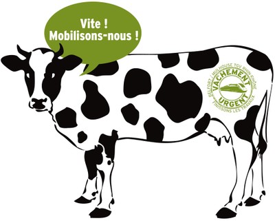 Vache "Vite mobilisons-nous"