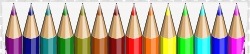 Rangée de crayons de couleurs