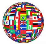 Image de la terre faite de drapeaux