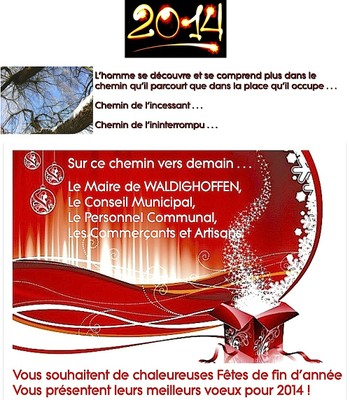 Voeux pour Noël 2013 et pour l'année 2014