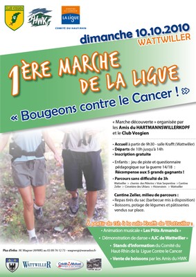 Affiche 1ère marche de la ligue contre le cancer