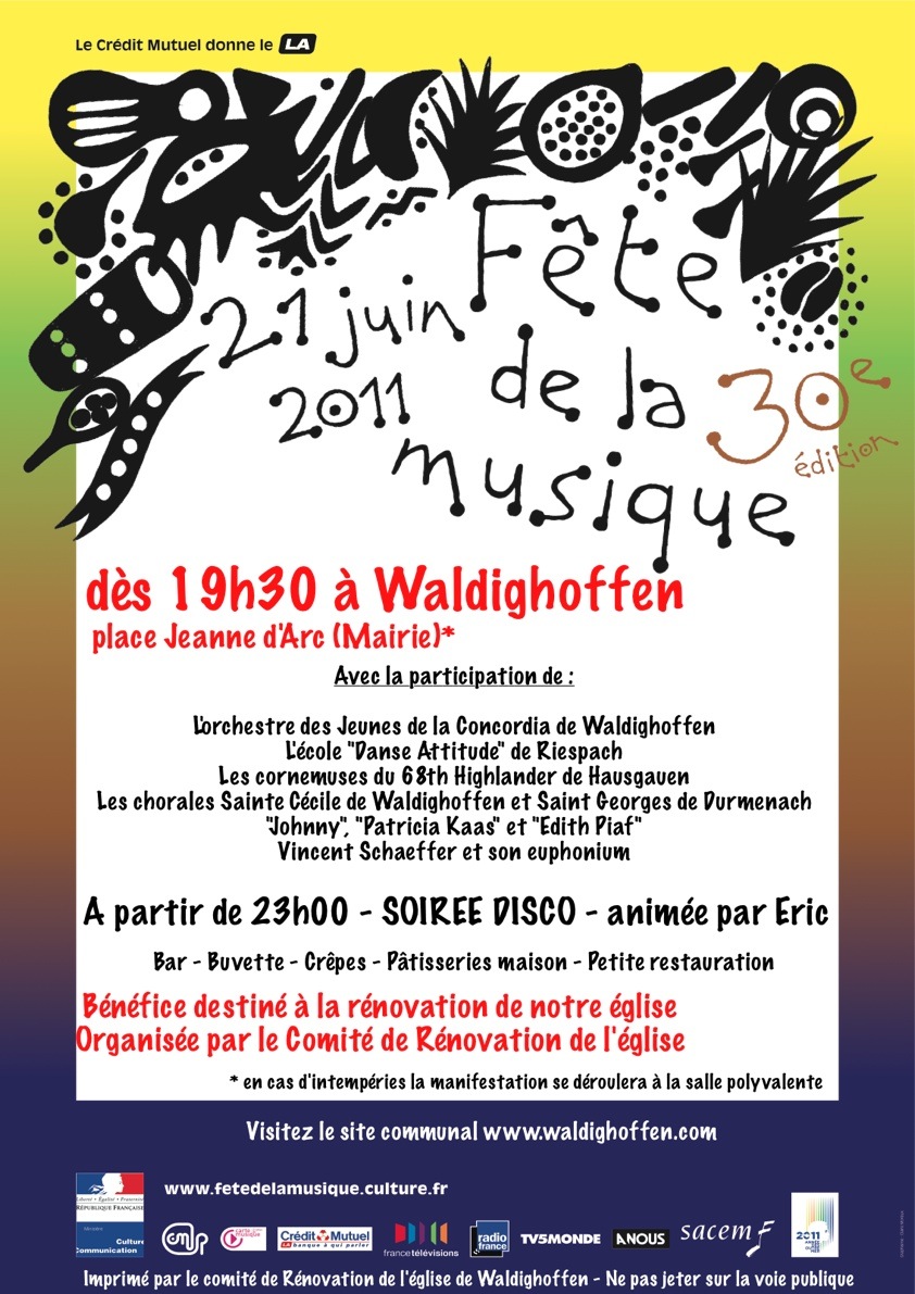Affiche programme Fête de la musique 2011