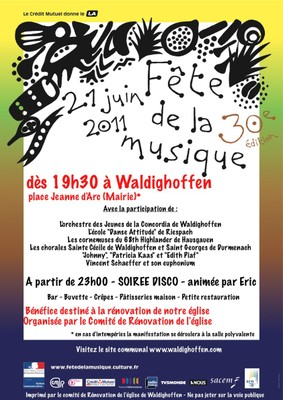 Affiche programme Fête de la musique 2011