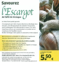 Affiche pour l'opération de vente d'escargots de l'APEI de Hirsingue 2010.