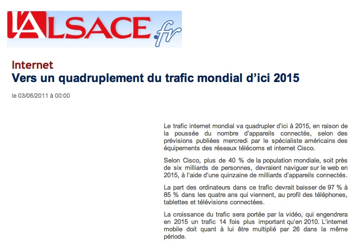 Article trafic mondial quadruplé