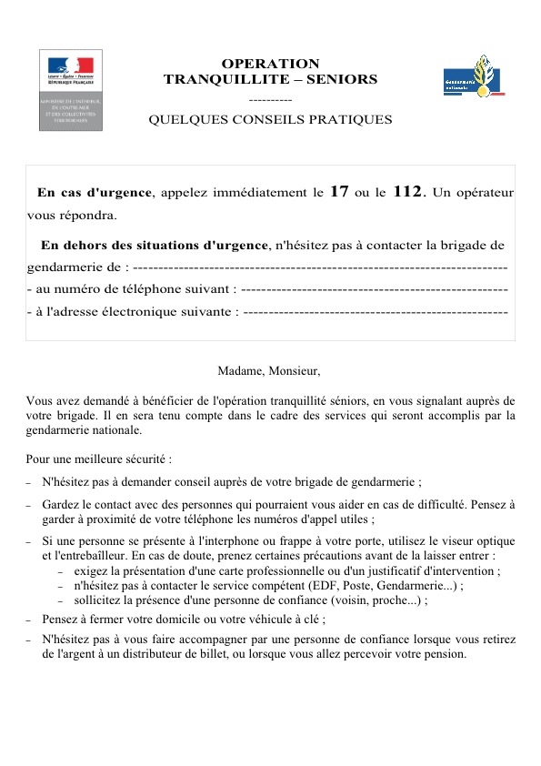 formulaire d'inscription à l'opération tranquillité seniors page 2