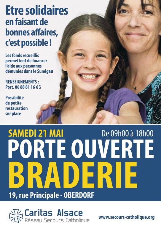 Affiche pour les portes ouvertes Caritas à Oberdorf