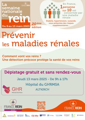 Affiche dépistage maladie des reins 13/03/2025