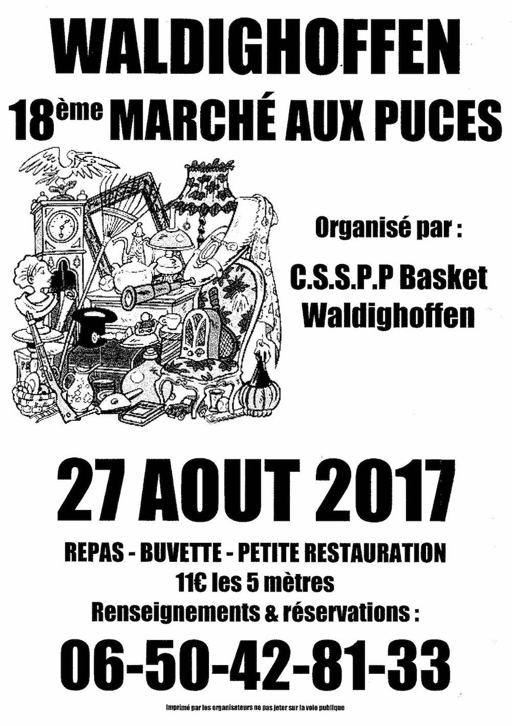 Affiche du marché aux puces à Waldighoffen 2017
