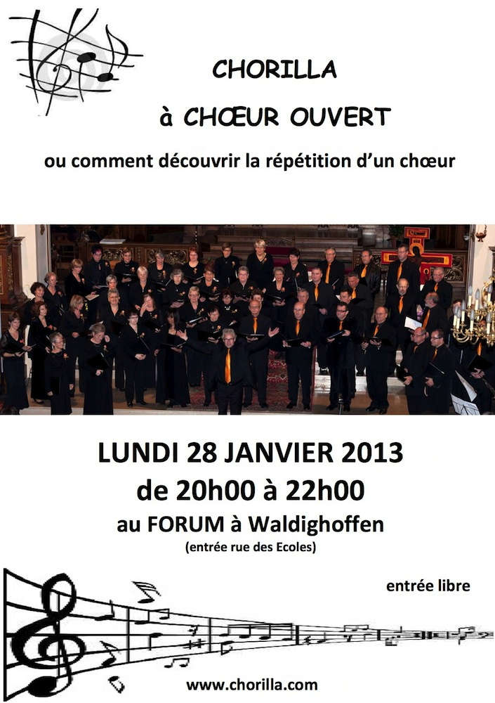 Annonce CHORILLA à choeur ouvert