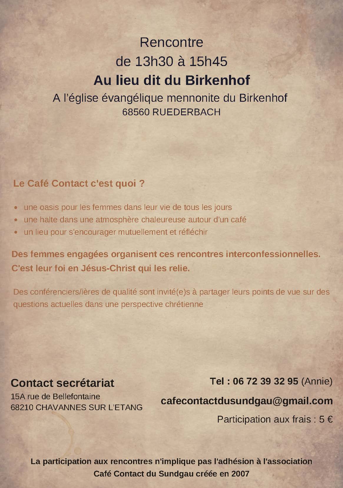 Café contact du Sundgau à Ruederbach