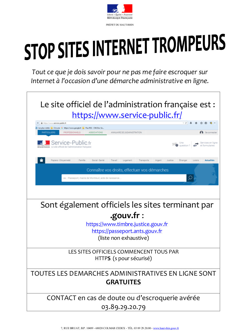 Communication  Stop sites trompeurs Publique