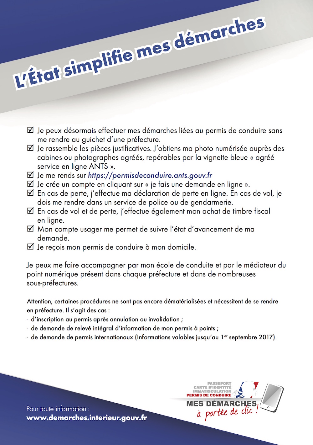 Flyer le permis de conduire a porté de clic