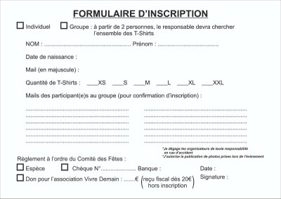 Formulaire d'inscription La Steinsoultzoise 27/09/2025