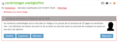 Copie écran forum cambriolage