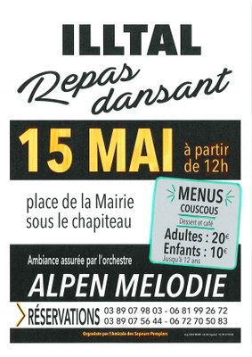 L'Amicale des Sapeurs-Pompiers d'Illtal organise un repas dansant