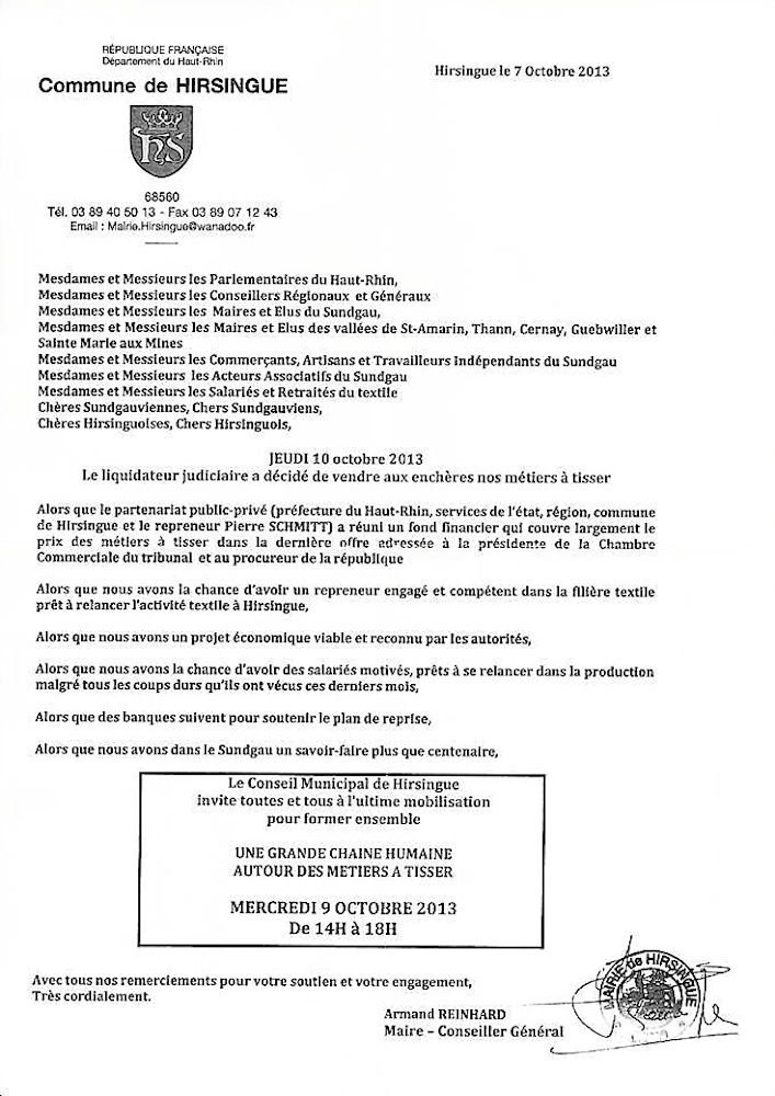 Lettre maire Hirsingue