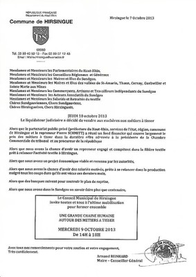 Lettre maire Hirsingue