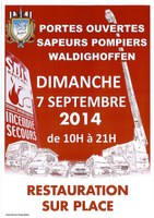 L'affiche des portes ouvertes chez les pompiers de Waldighoffen, le dimanche 7 septembre 2014.