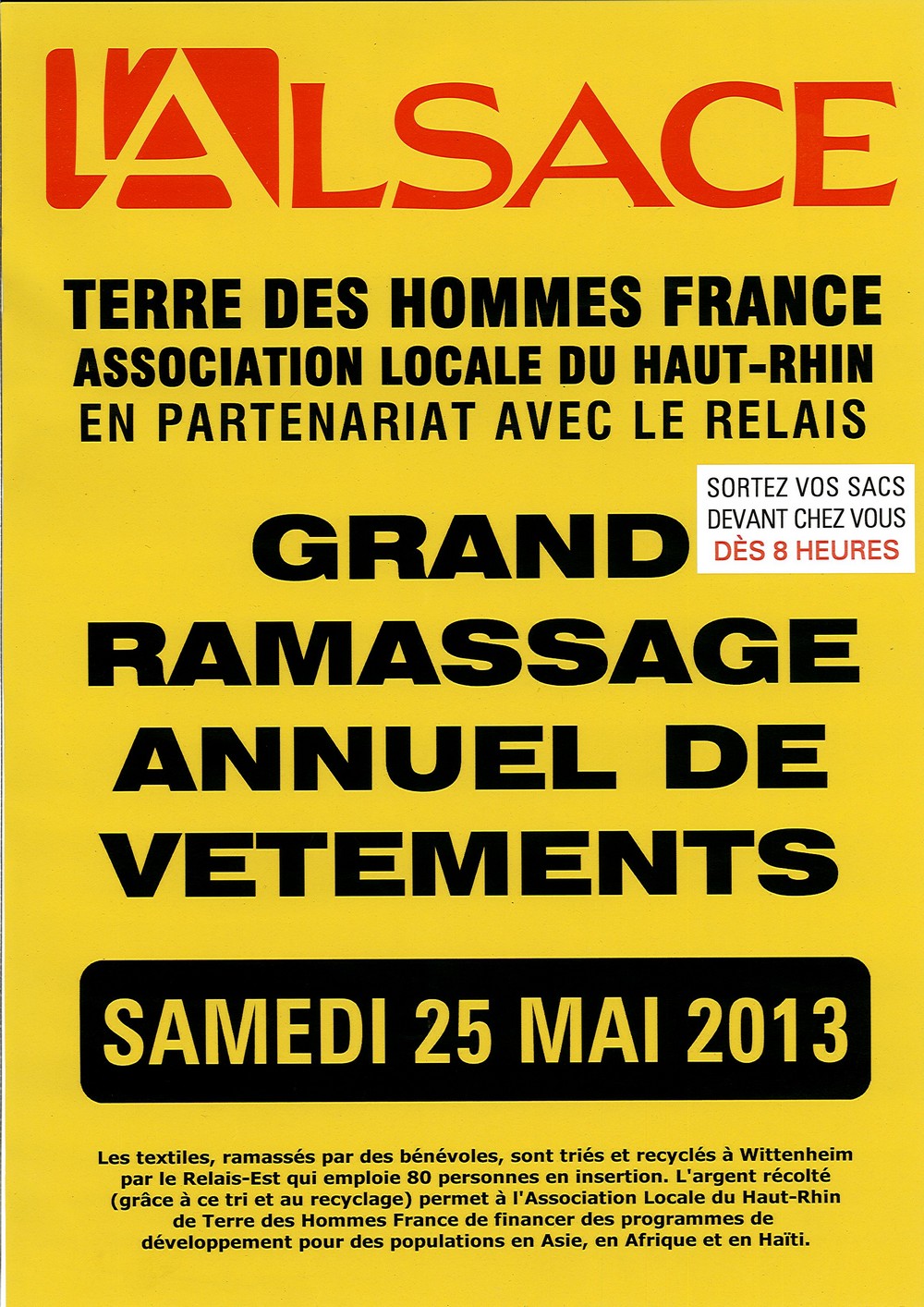 Ramassage Terre des Hommes 2013