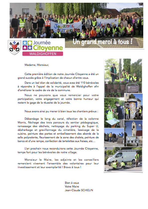remerciement journée citoyenne 2016