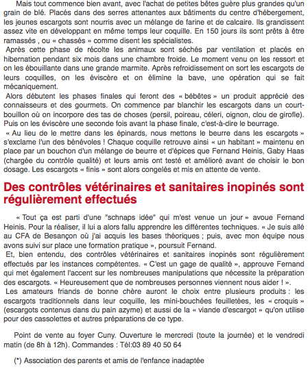 Troisième partie de l'article DNA sur l'APEI d'Hirsingue, novembre 2010