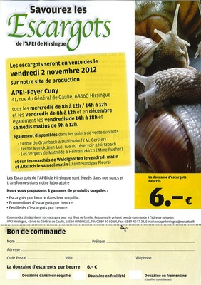 Vente d'escargots 2012 APEI