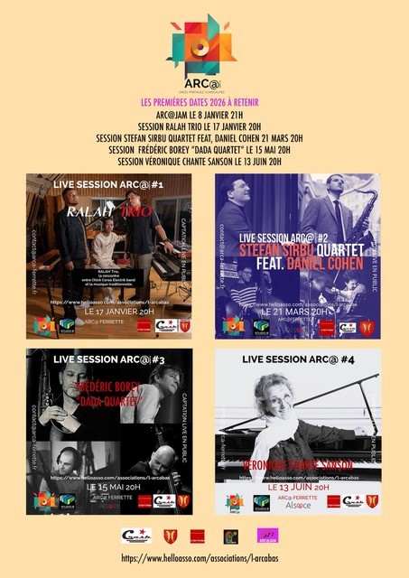 Lives sessions de l'année 2026 à l'espace ARCABAS