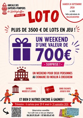 Loto des pompiers 2026