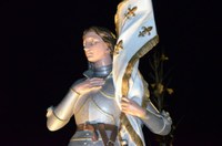 Statue de Jeanne d'Arc de nuit Waldighoffen