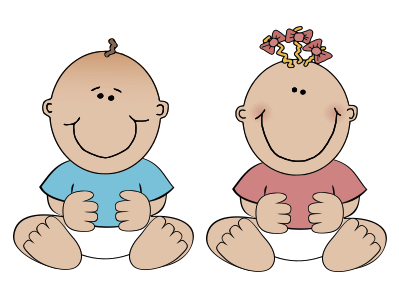 2 bébés assis