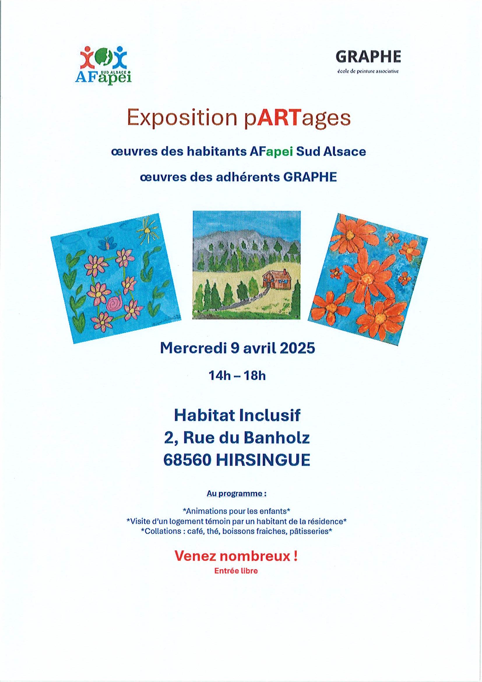 Affiche exposition pARTages 09/04/2025
