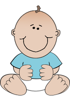 Image représentant un bébé garçon assis, en couche culotte.