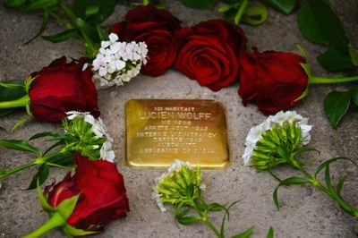 Pose du Stolperstein le 15/05/2024 pour M. Lucien Wolff-10 © Cyrille Gallet