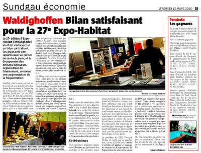Article dans "l'Alsace" sur l'Expo-Habitat