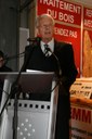 Photo de Fernand Heinis qui prononçait son discours lors de  l'inauguration de l'Expo Habitat 2013.
