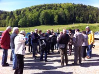 Le départ de la balade vers les ruines du château (guide Odile Gissinger)